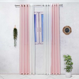 پرده آماده - حریر بافت دار کد 110 رنگ صورتی