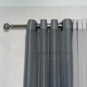 پرده آماده - حریر بافت دار کد 127 رنگ طوسی تیره