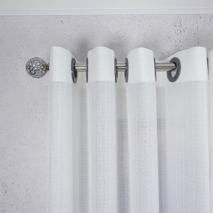 پرده آماده - حریر بافت دار کد 101 رنگ سفید